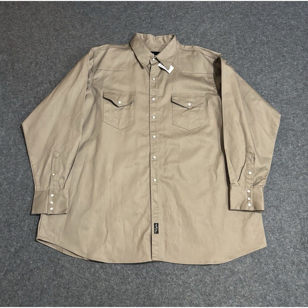 Walls Peal Snap Button Up Western Shirt Size 3XL Long Beige New Read